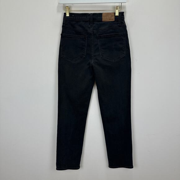 Madewell Classic Straight Jeans Lunar Wash Black High Rise Stretch Denim US 24 - Picture 10 of 16